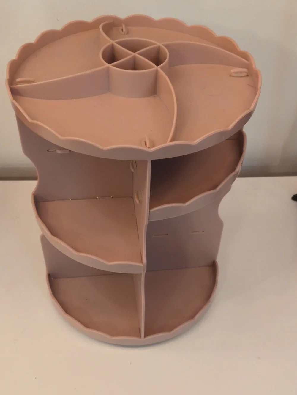 Rotating Pink Makeup Organizer Carousel